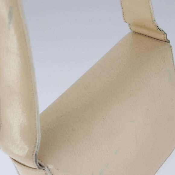 CELINE Circle Shoulder Bag Leather Beige Gold Auth 102742 - Picture 6 of 15